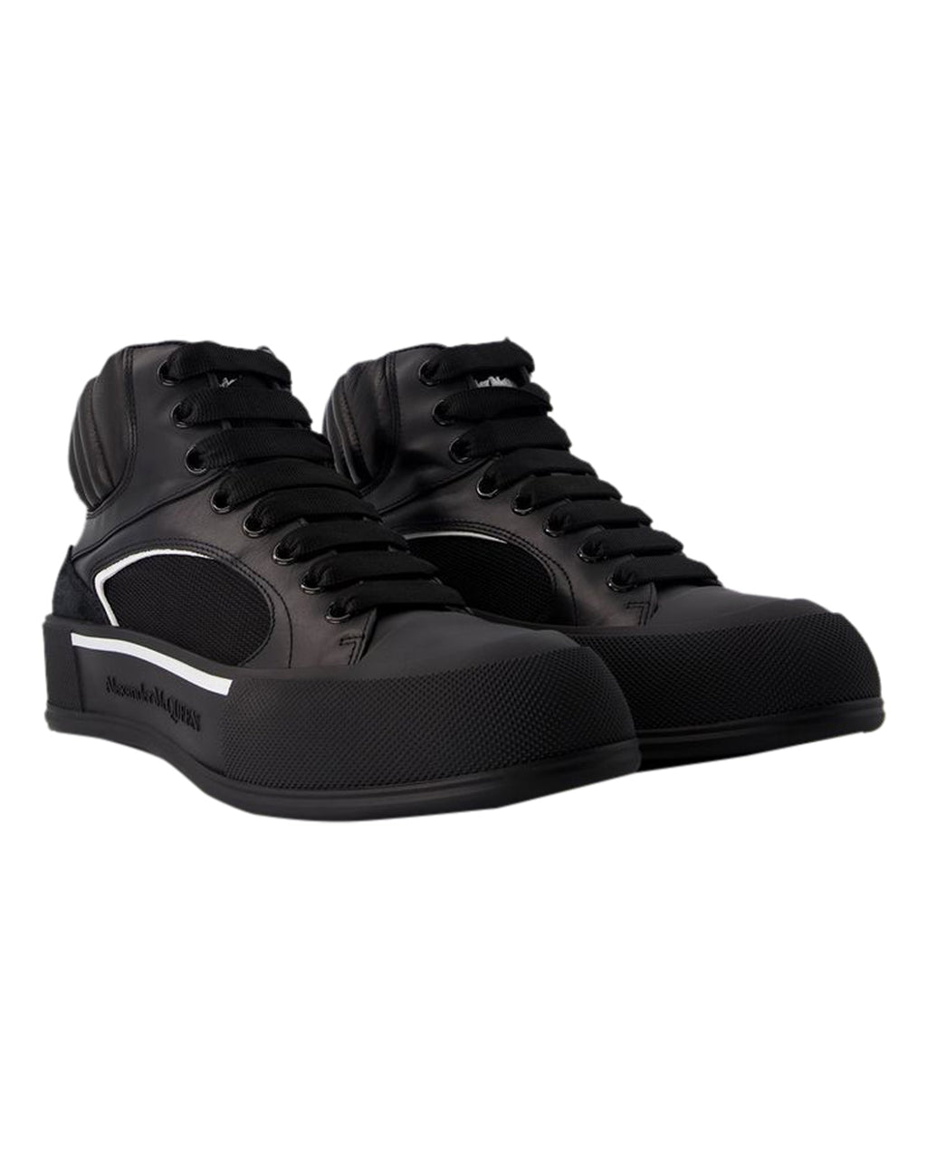 Deck Sneakers - Alexander McQueen - Leather - Black/White
