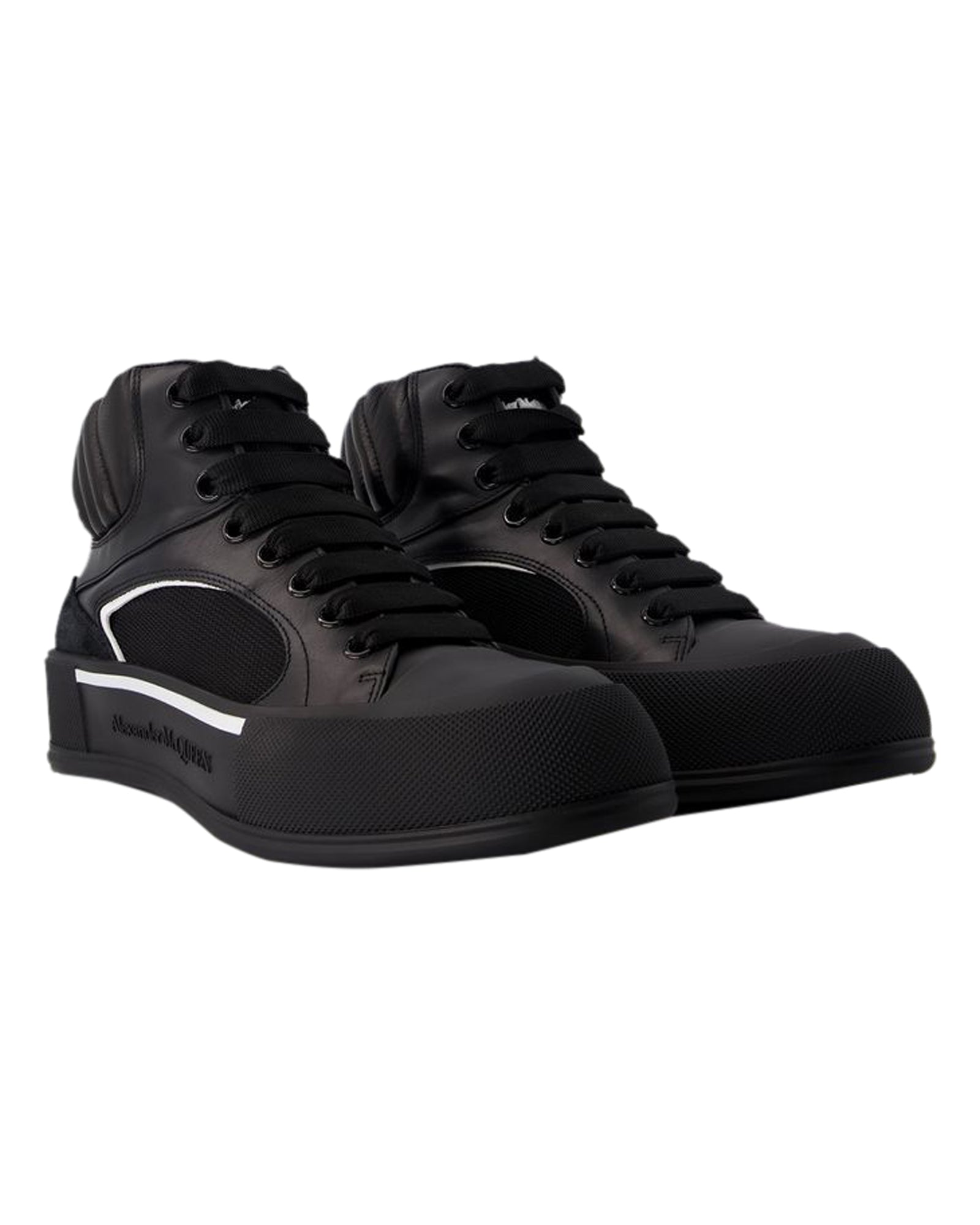 Deck Sneakers - Alexander McQueen - Leather - Black/White