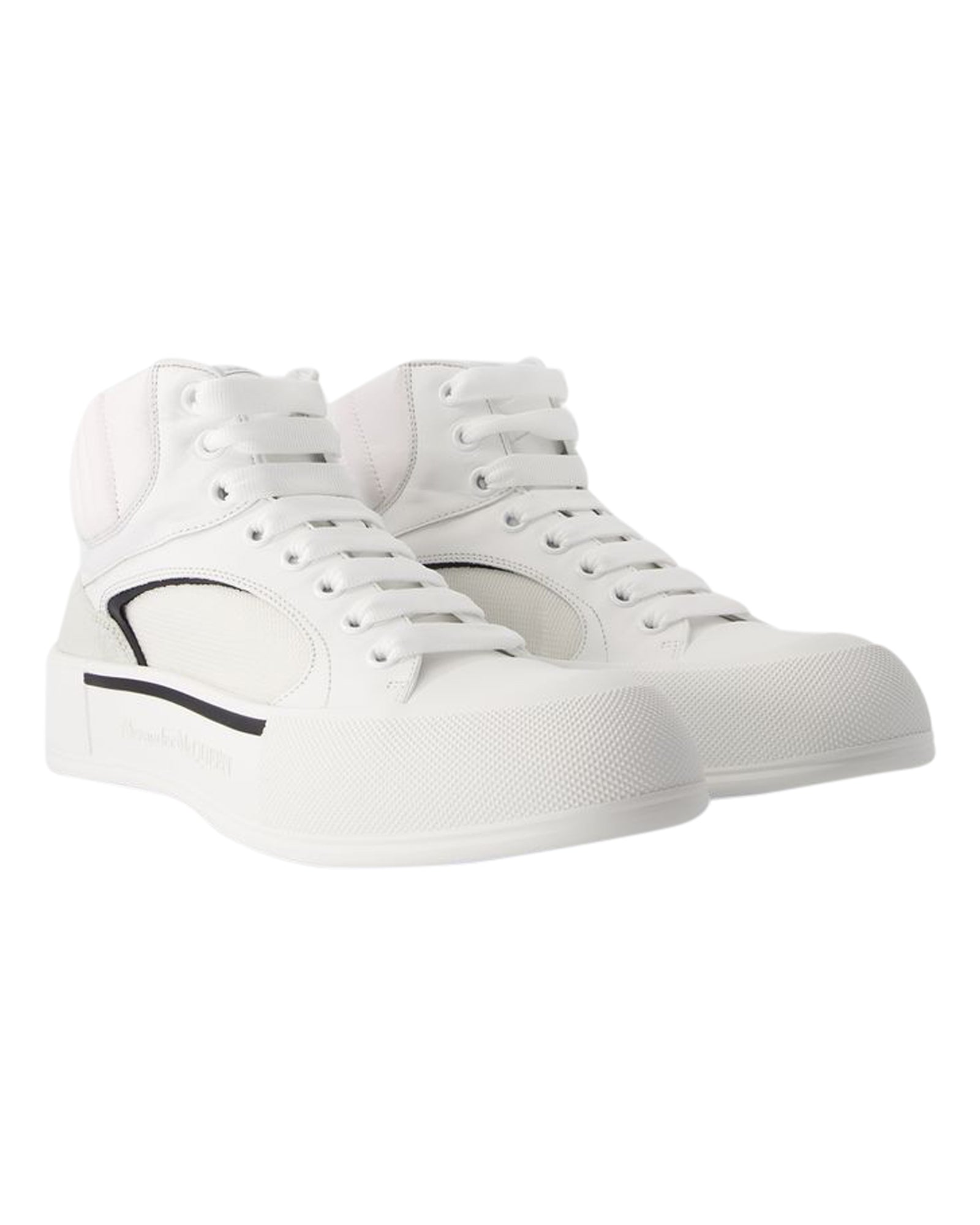 Oversized Sneakers - Alexander McQueen - Leather - White/Black