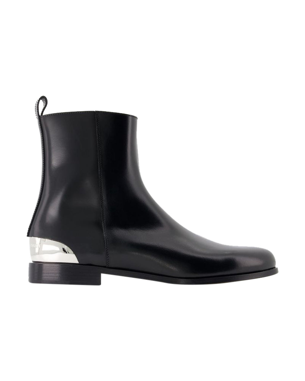 Metal Heel Ankle Boots - Alexander McQueen - Leather - Black/Silver