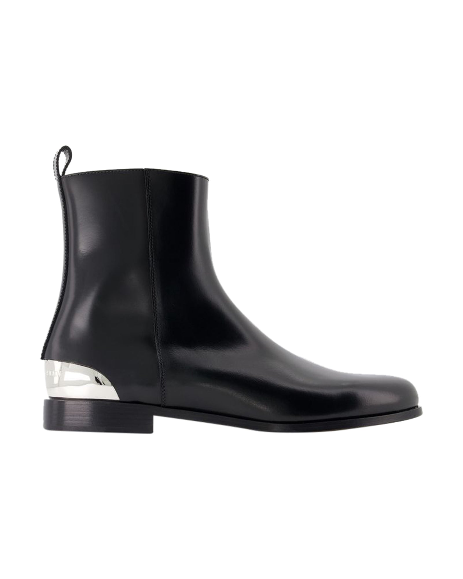 Metal Heel Ankle Boots - Alexander McQueen - Leather - Black/Silver