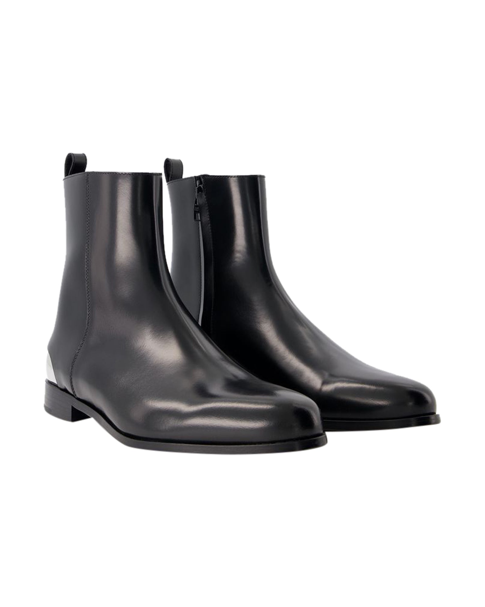 Metal Heel Ankle Boots - Alexander McQueen - Leather - Black/Silver