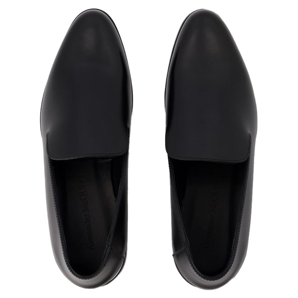 Metal Heel Loafers - Alexander McQueen - Leather - Black/Silver
