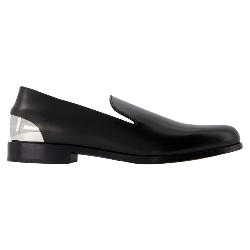 Metal Heel Loafers - Alexander McQueen - Leather - Black/Silver
