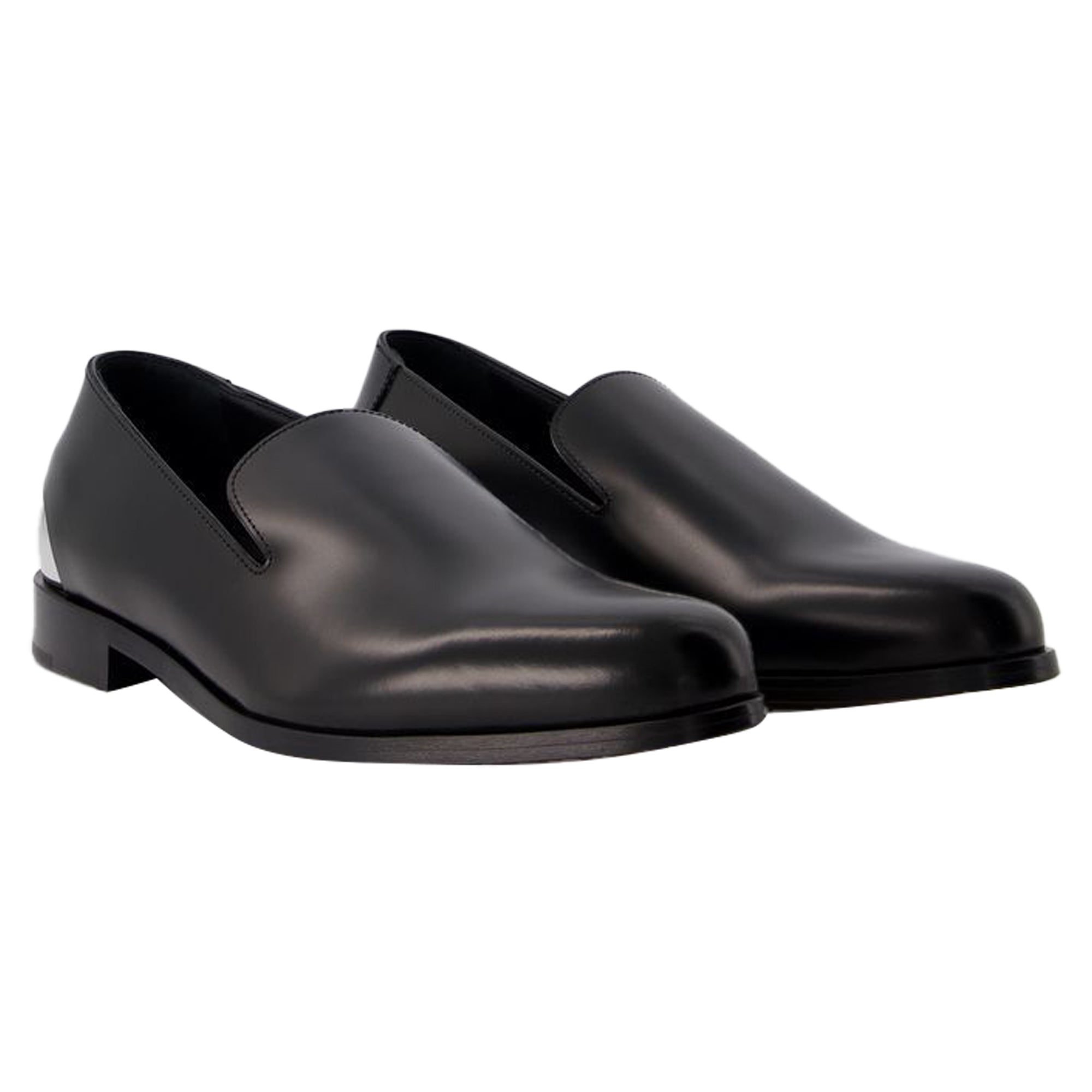 Metal Heel Loafers - Alexander McQueen - Leather - Black/Silver