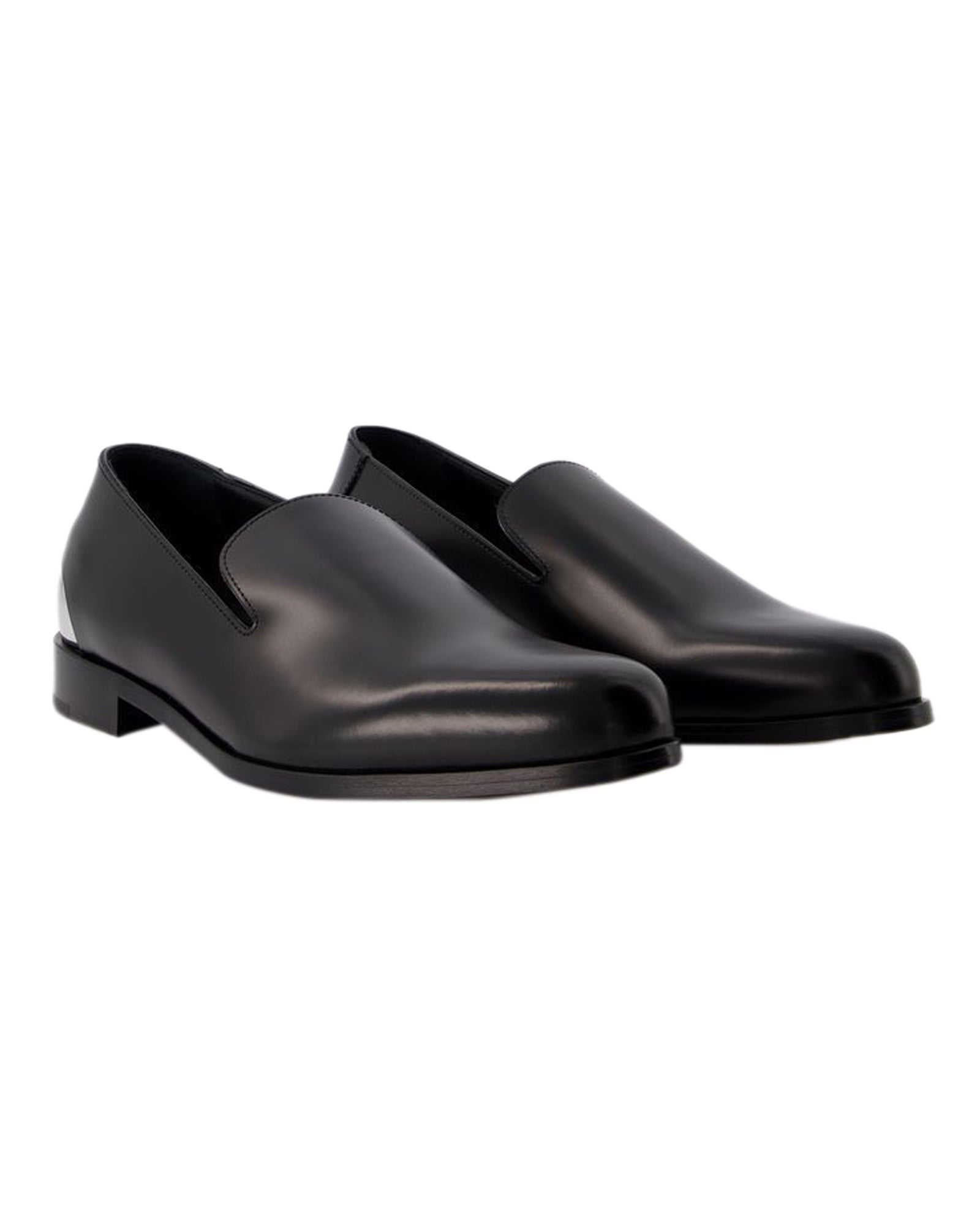 Metal Heel Loafers - Alexander McQueen - Leather - Black/Silver