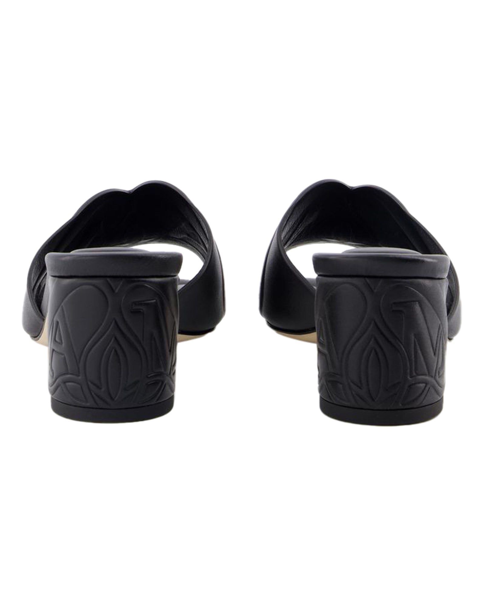 Seal Heeled Sandals - Alexander McQueen - Leather - Black