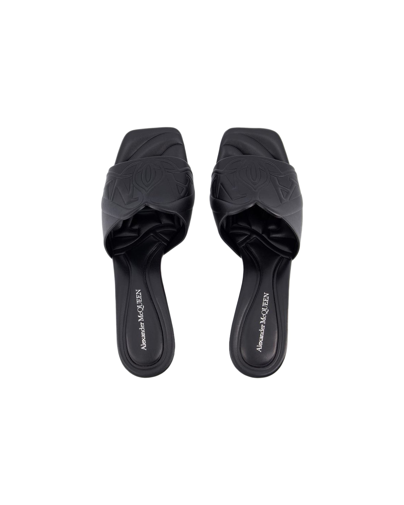 Seal Heeled Sandals - Alexander McQueen - Leather - Black