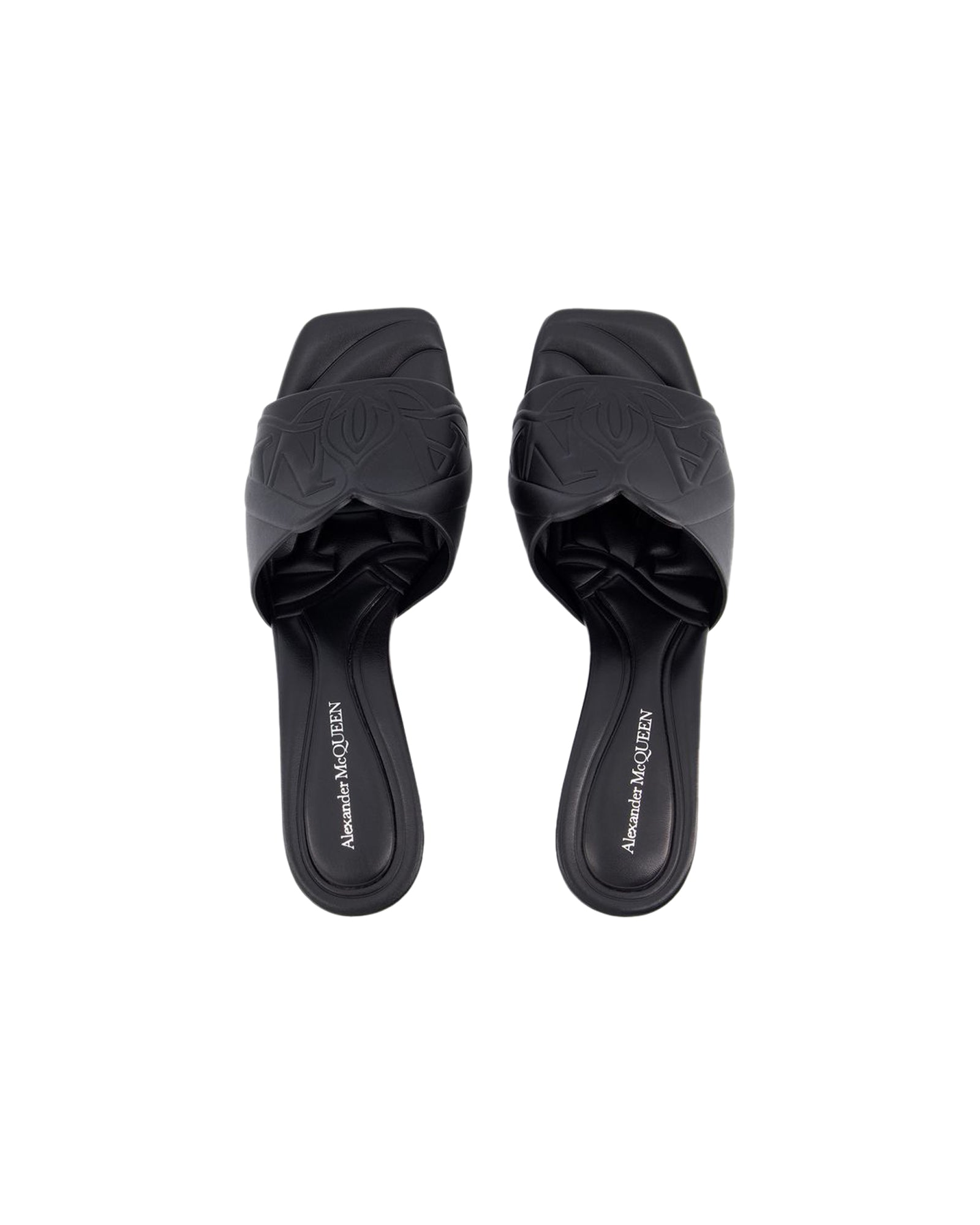 Seal Heeled Sandals - Alexander McQueen - Leather - Black