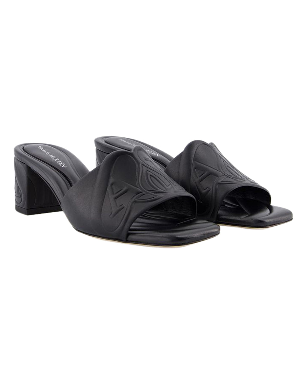 Seal Heeled Sandals - Alexander McQueen - Leather - Black