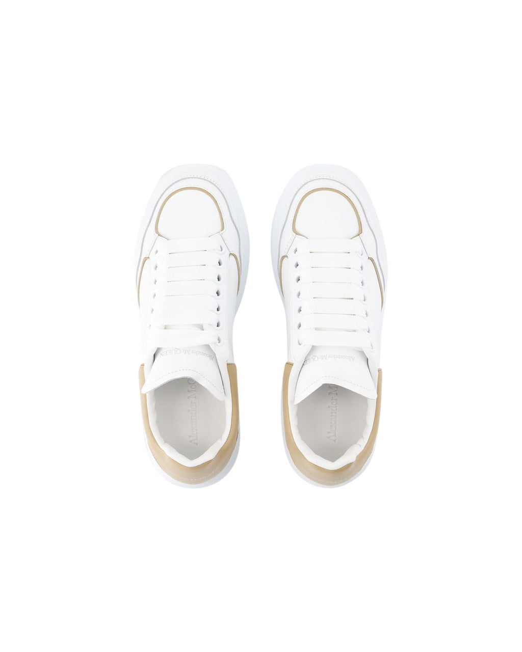 Oversized Sneakers - Alexander McQueen - Leather - White/Camel