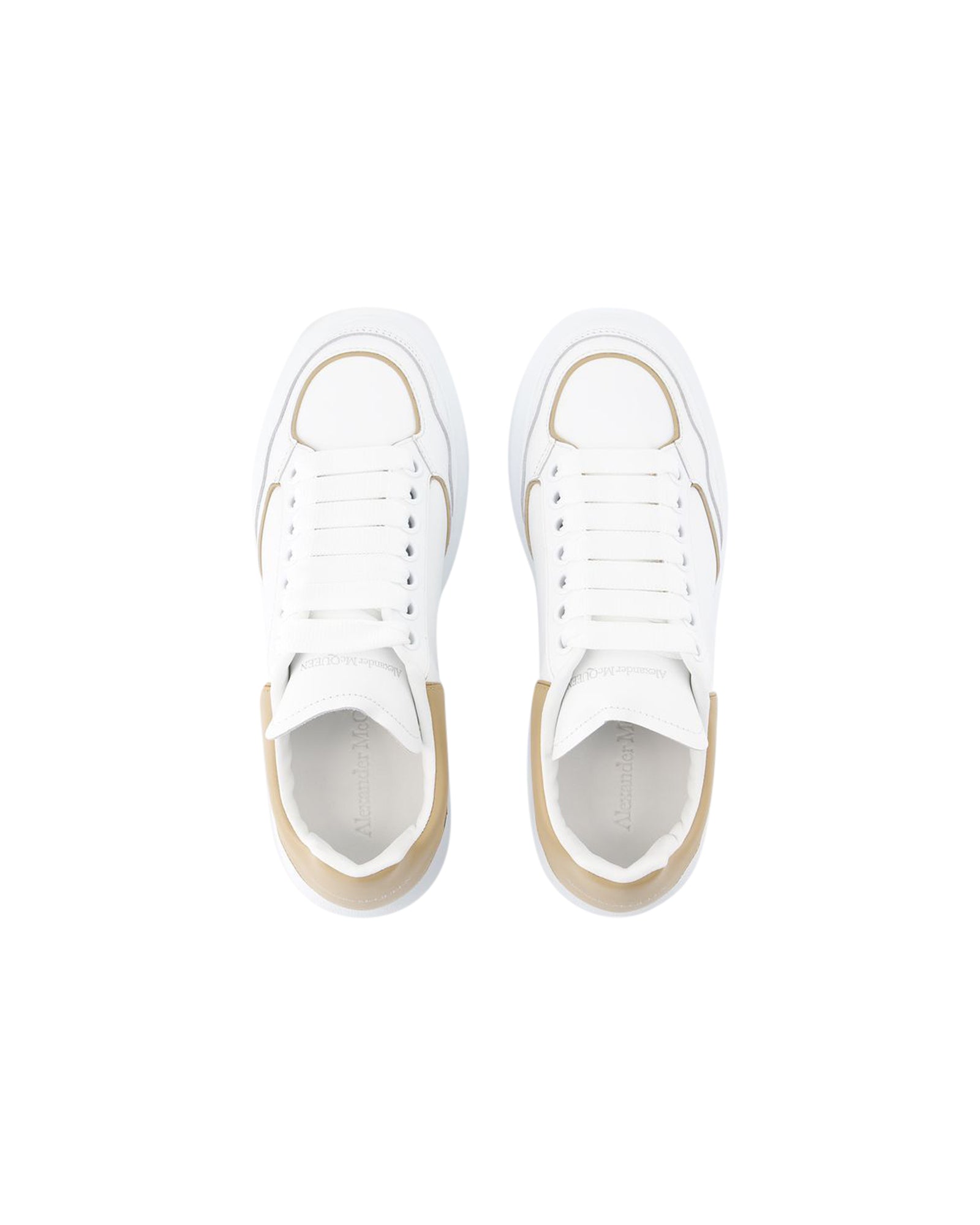 Oversized Sneakers - Alexander McQueen - Leather - White/Camel