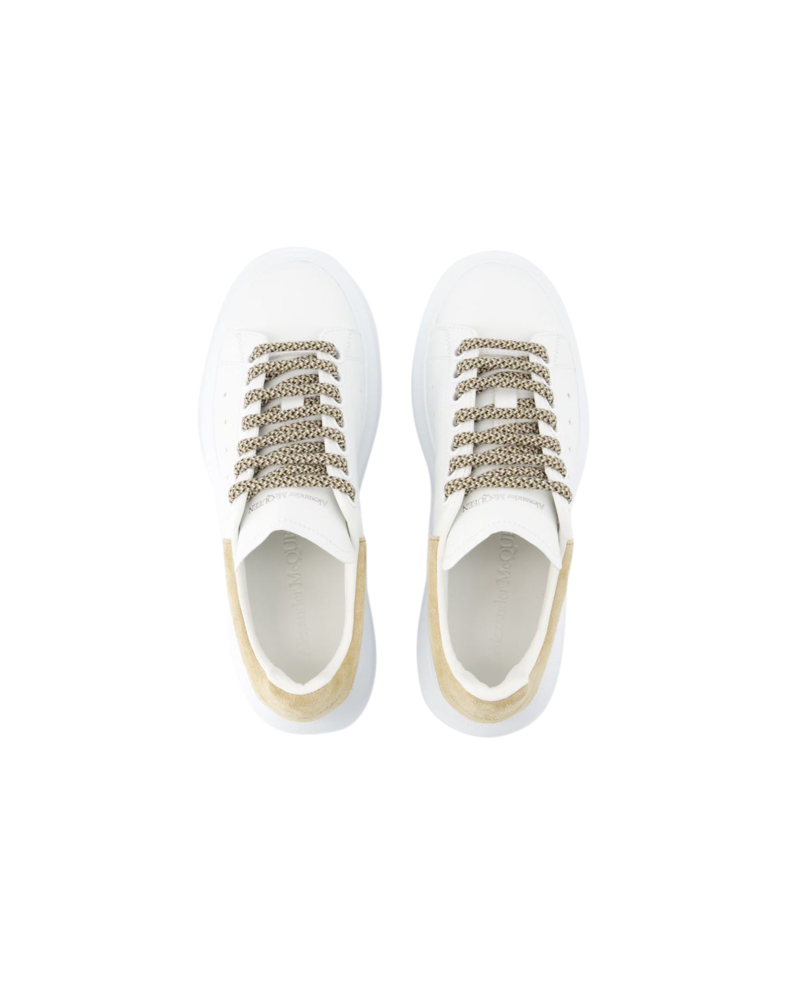 Oversized Sneakers - Alexander McQueen - Leather - White/Camel