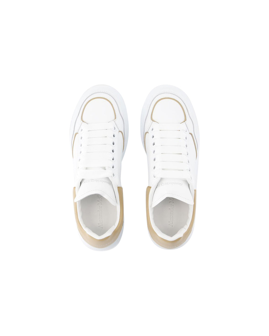 Oversized Sneakers - Alexander McQueen - Leather - White/Camel