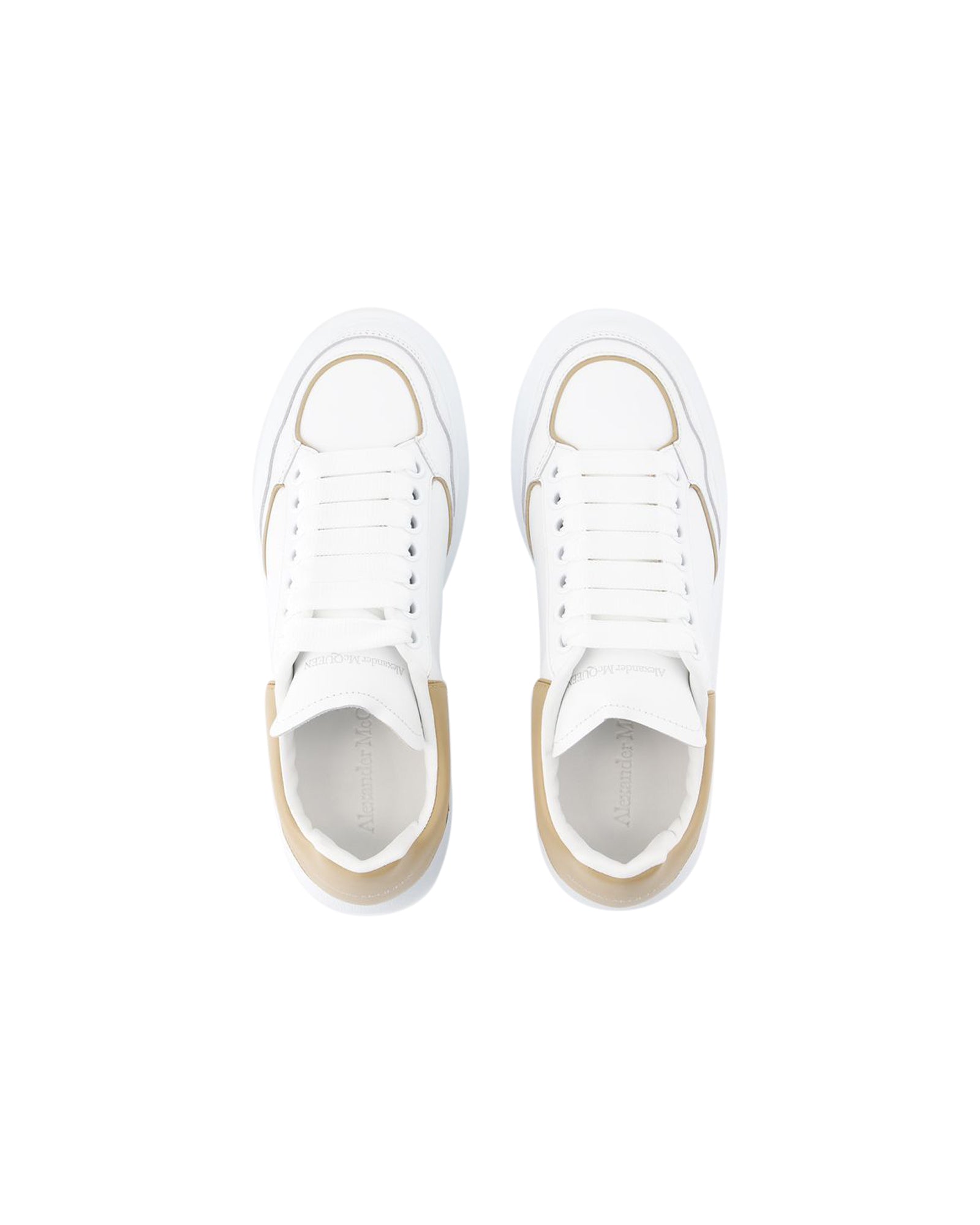Oversized Sneakers - Alexander McQueen - Leather - White/Camel