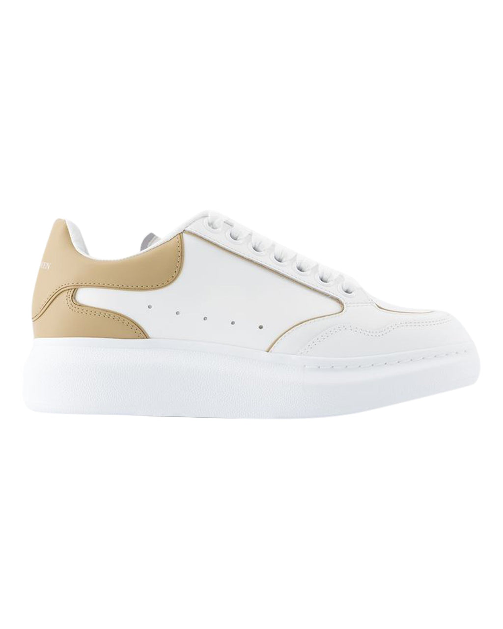 Oversized Sneakers - Alexander McQueen - Leather - White/Camel