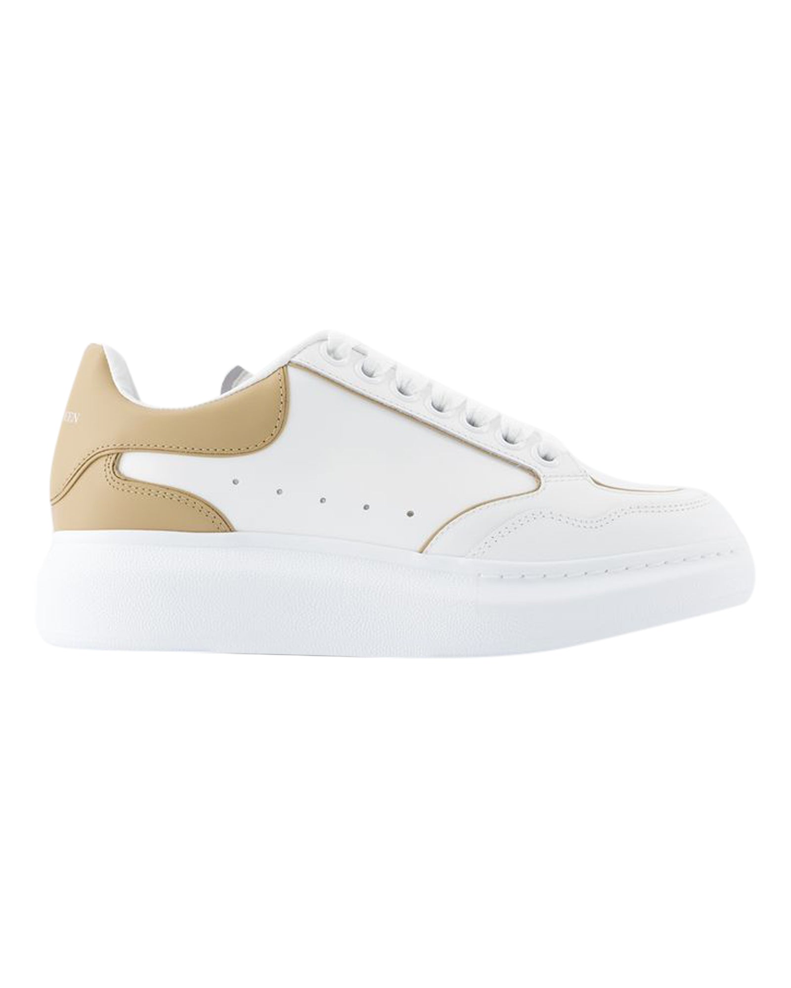 Oversized Sneakers - Alexander McQueen - Leather - White/Camel