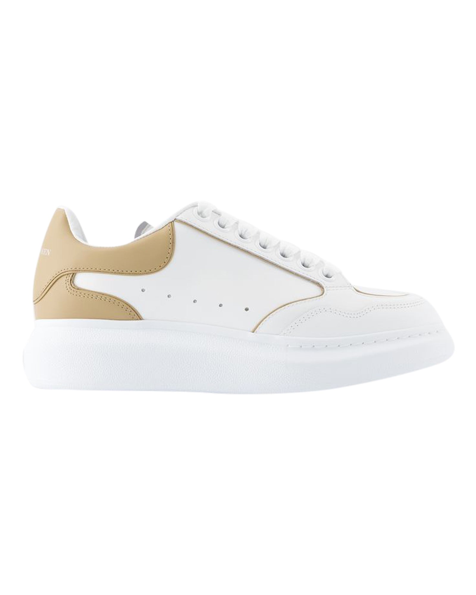 Oversized Sneakers - Alexander McQueen - Leather - White/Camel