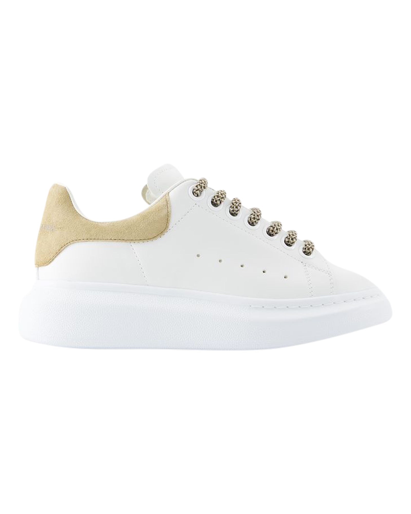 Oversized Sneakers - Alexander McQueen - Leather - White/Camel