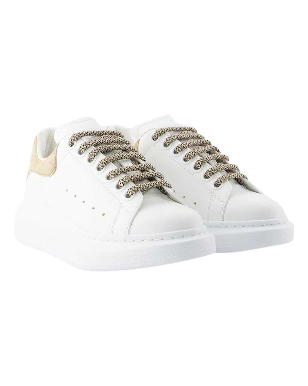 Oversized Sneakers - Alexander McQueen - Leather - White/Camel