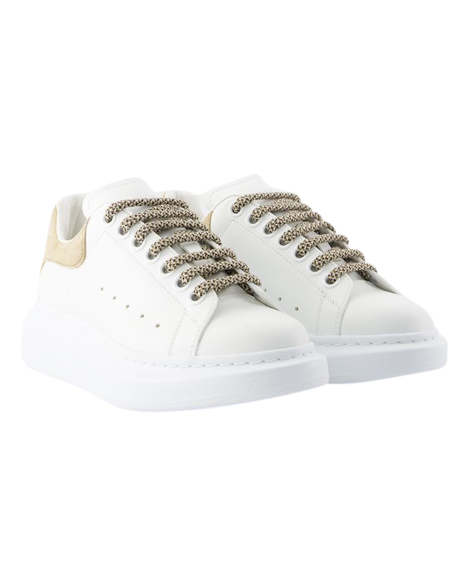 Oversized Sneakers - Alexander McQueen - Leather - White/Camel
