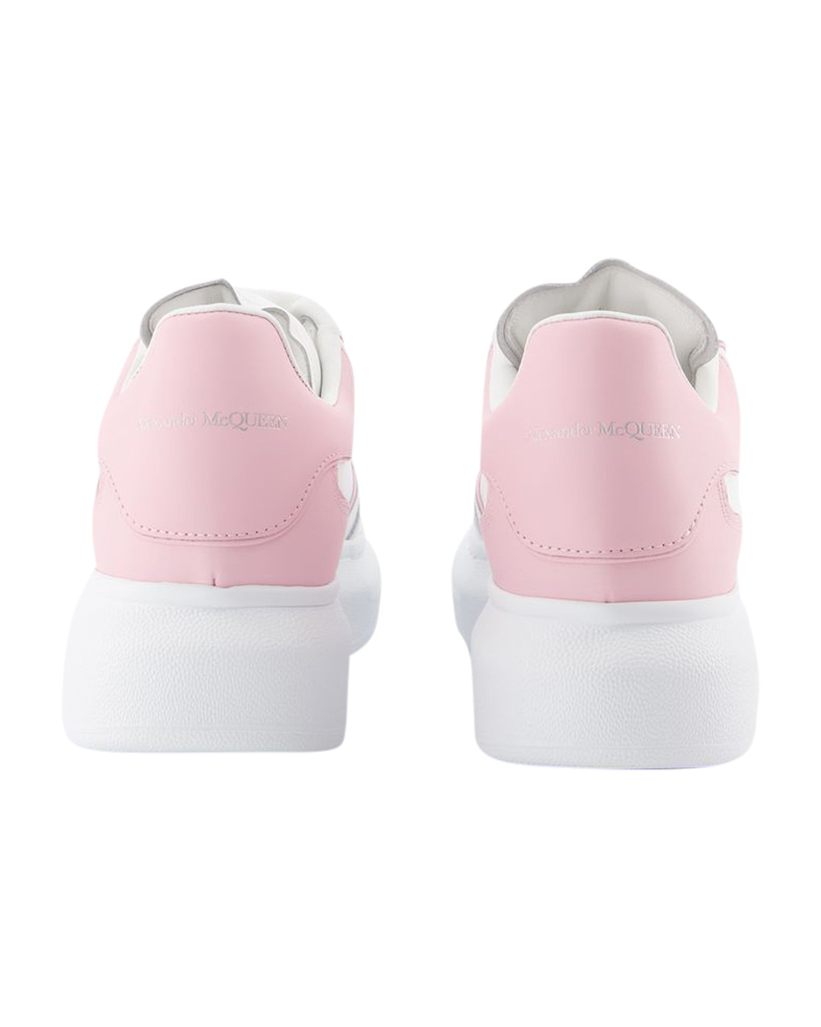 Oversized Hybrid Sneakers - Alexander McQueen - Leather - White/Pink