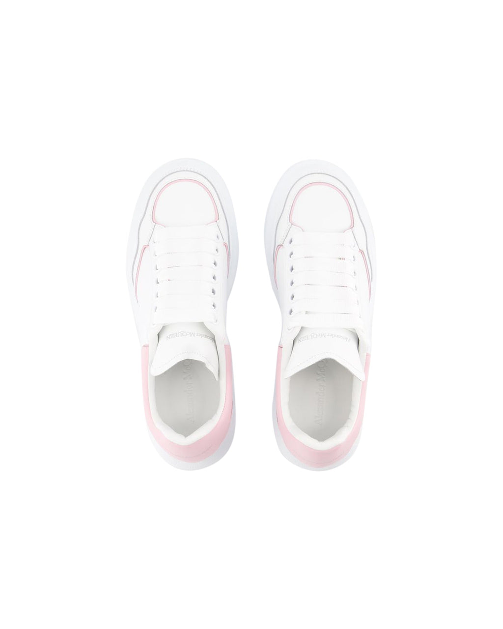 Oversized Hybrid Sneakers - Alexander McQueen - Leather - White/Pink