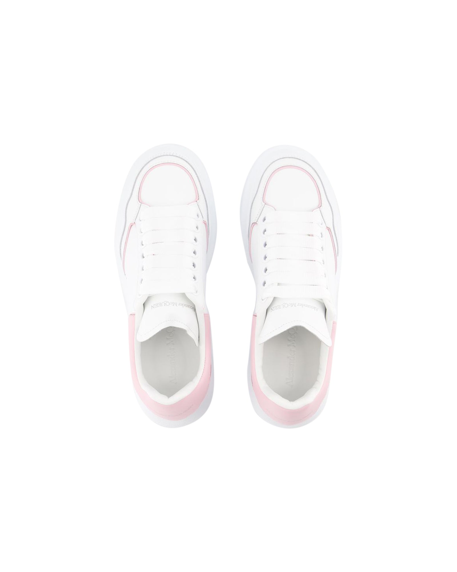 Oversized Hybrid Sneakers - Alexander McQueen - Leather - White/Pink