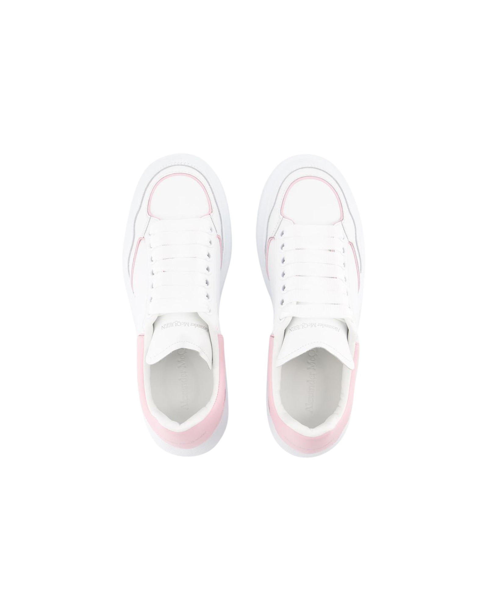 Oversized Hybrid Sneakers - Alexander McQueen - Leather - White/Pink