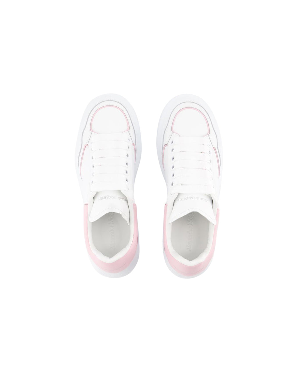 Oversized Hybrid Sneakers - Alexander McQueen - Leather - White/Pink