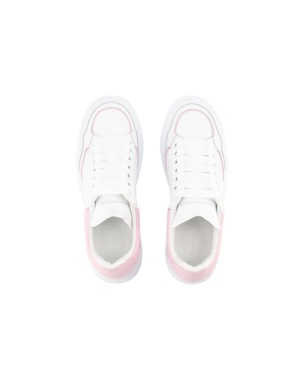 Oversized Hybrid Sneakers - Alexander McQueen - Leather - White/Pink