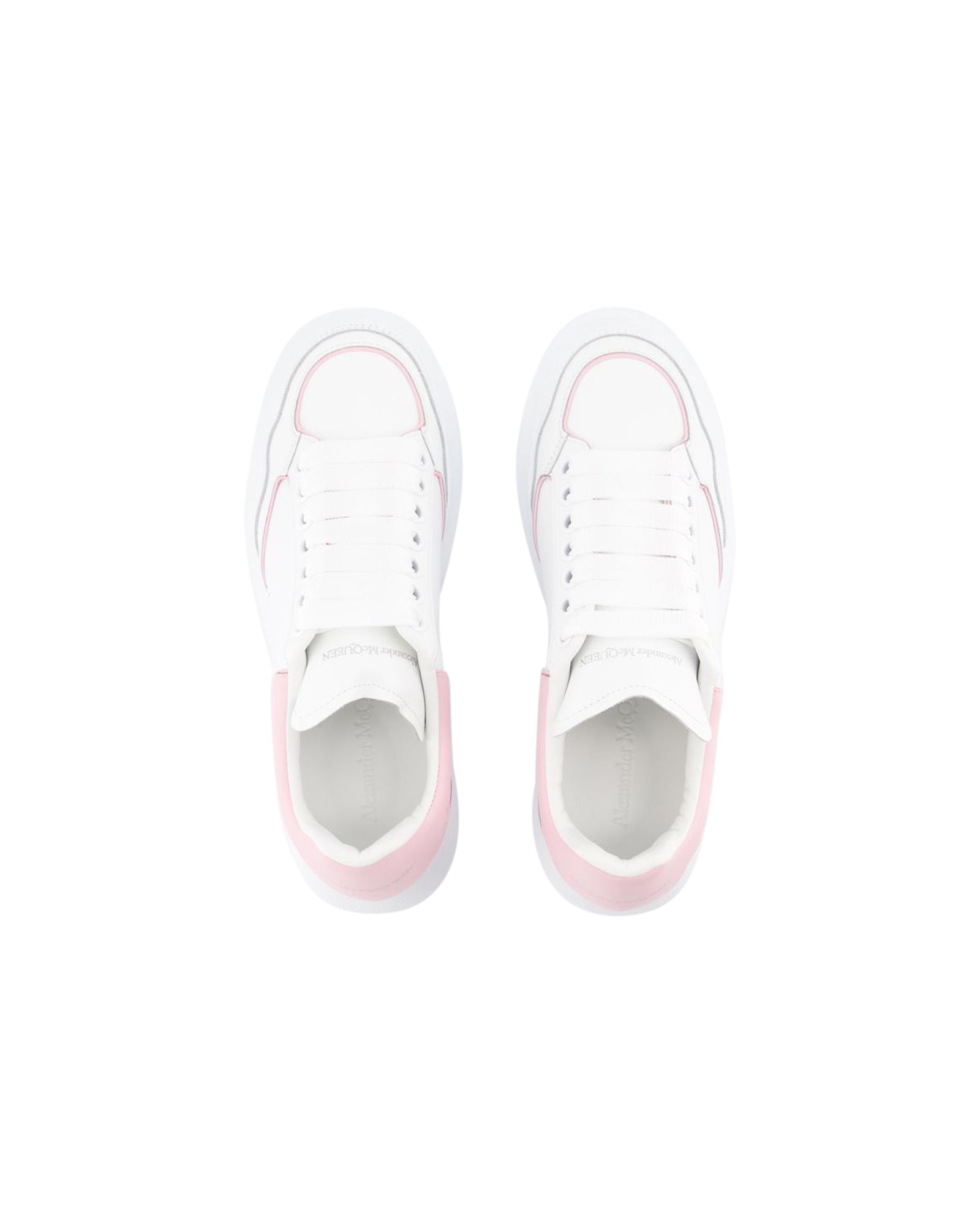 Oversized Hybrid Sneakers - Alexander McQueen - Leather - White/Pink