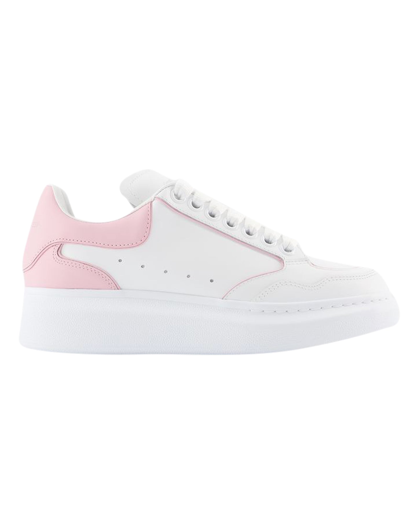 Oversized Hybrid Sneakers - Alexander McQueen - Leather - White/Pink