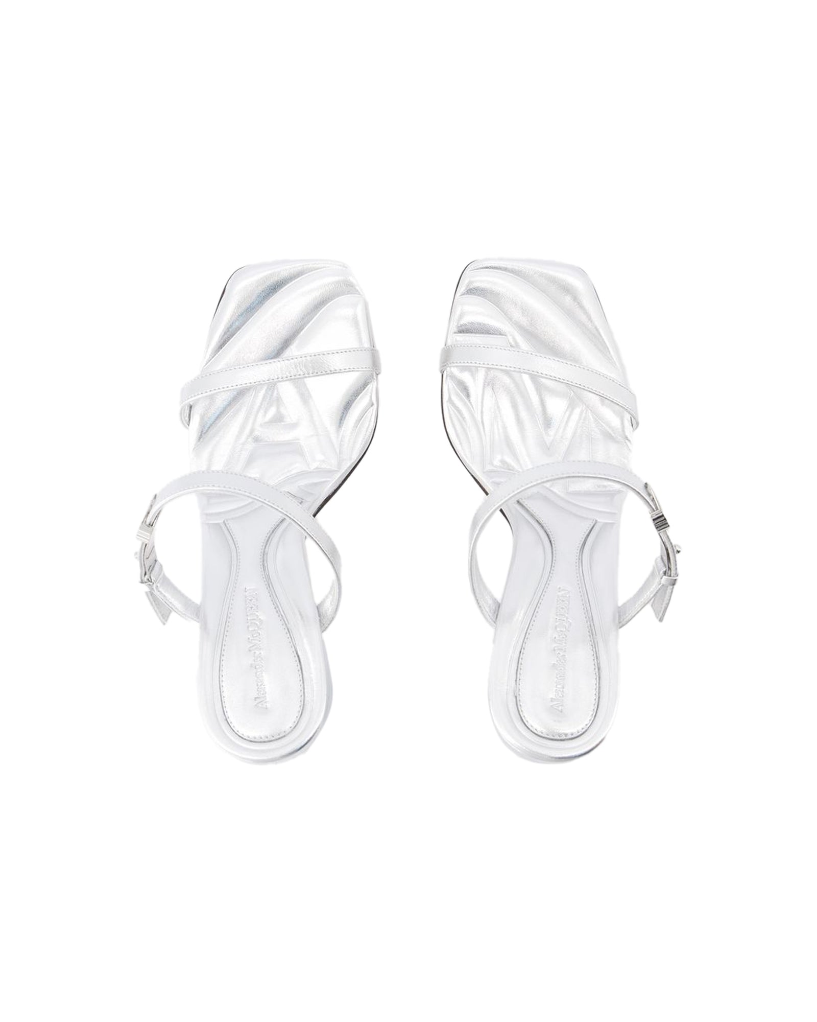 Seal Heeled Sandals - Alexander McQueen - Leather - Silver