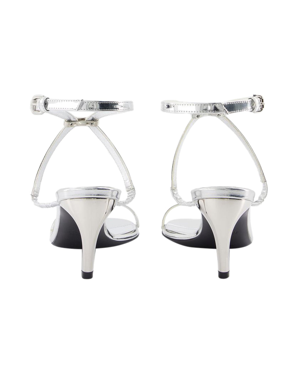 Seal Heeled Sandals - Alexander McQueen - Leather - Silver