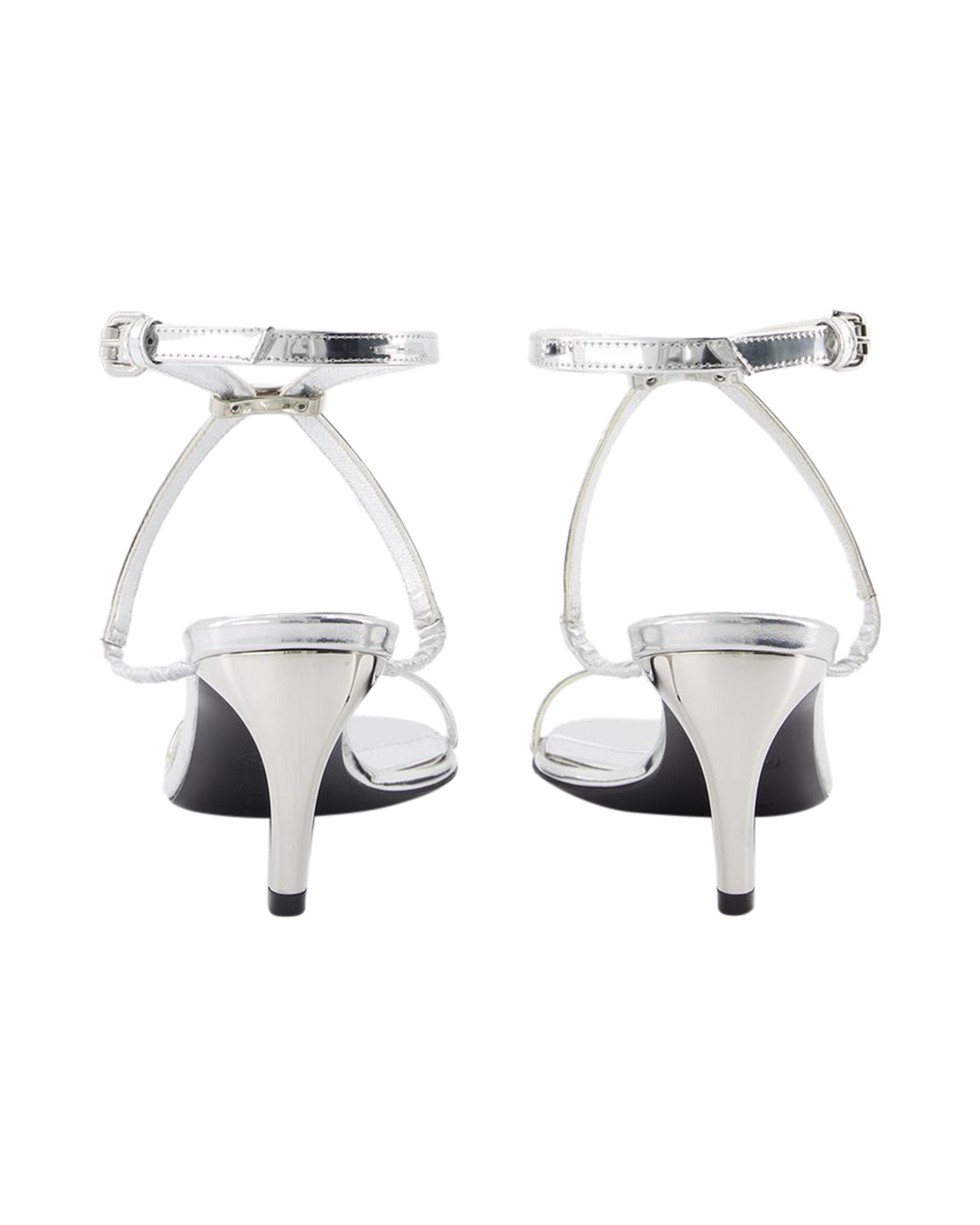 Seal Heeled Sandals - Alexander McQueen - Leather - Silver