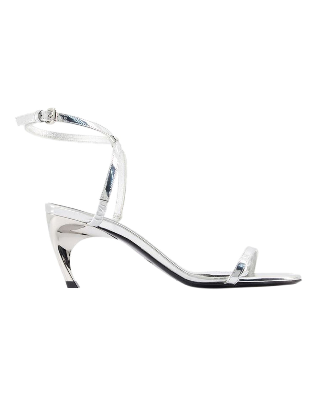 Seal Heeled Sandals - Alexander McQueen - Leather - Silver