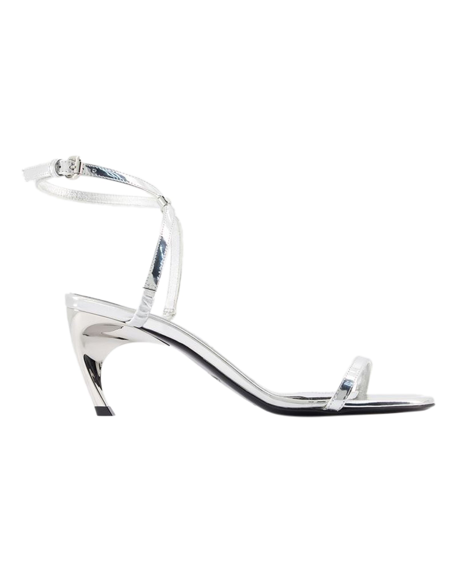 Seal Heeled Sandals - Alexander McQueen - Leather - Silver