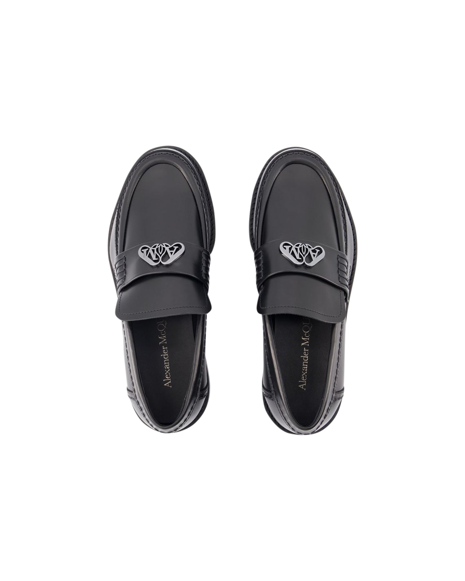 Seal Loafers - Alexander McQueen - Leather - Black/Argenté