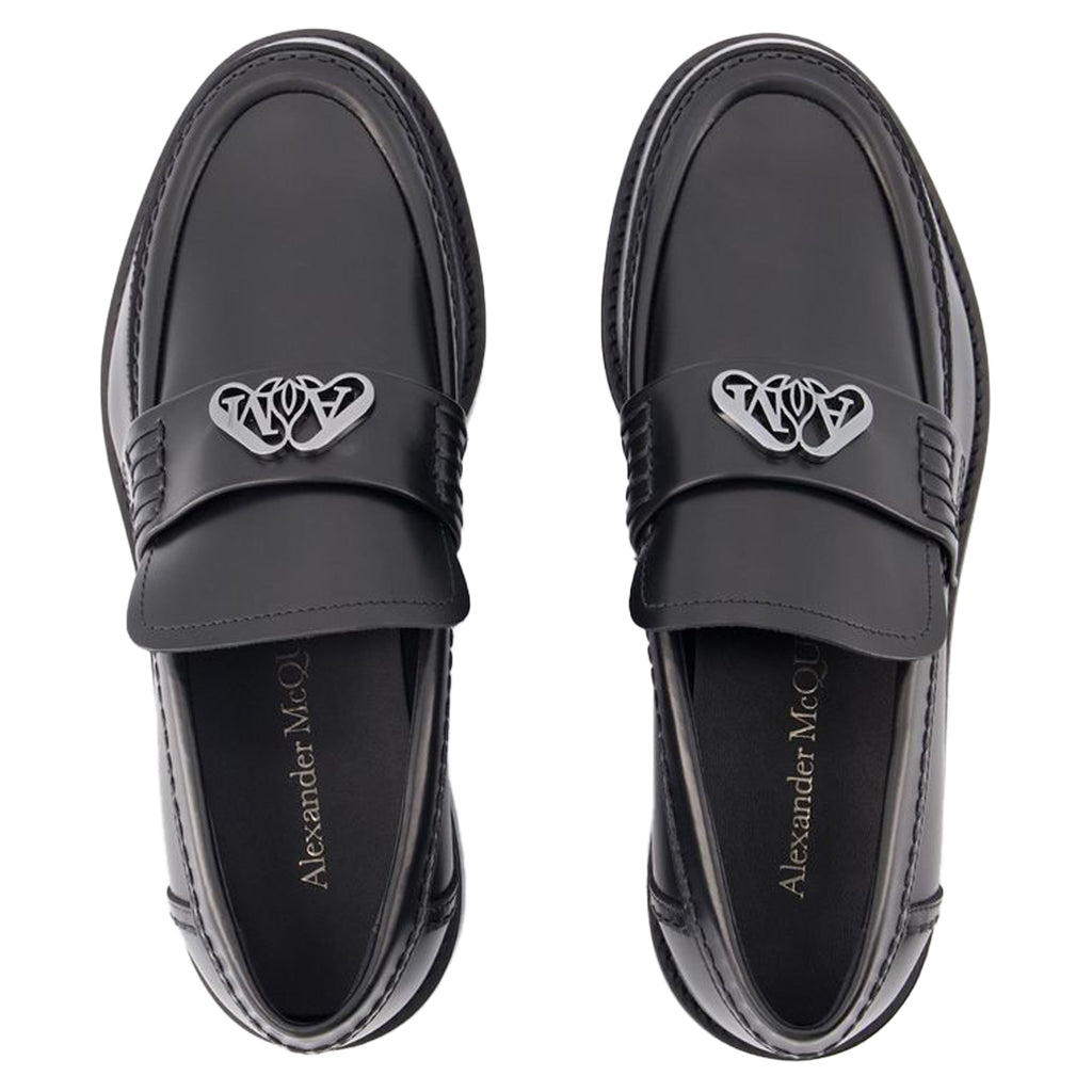Seal Loafers - Alexander McQueen - Leather - Black/Argenté