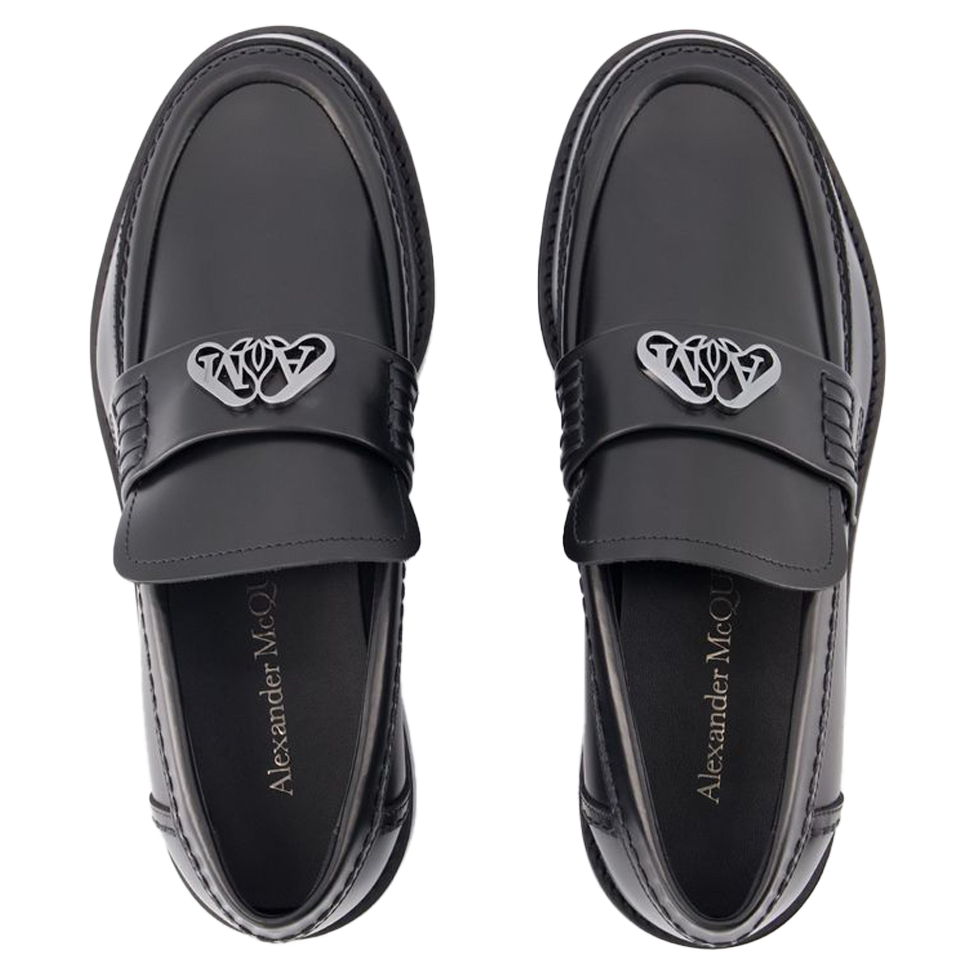 Seal Loafers - Alexander McQueen - Leather - Black/Argenté