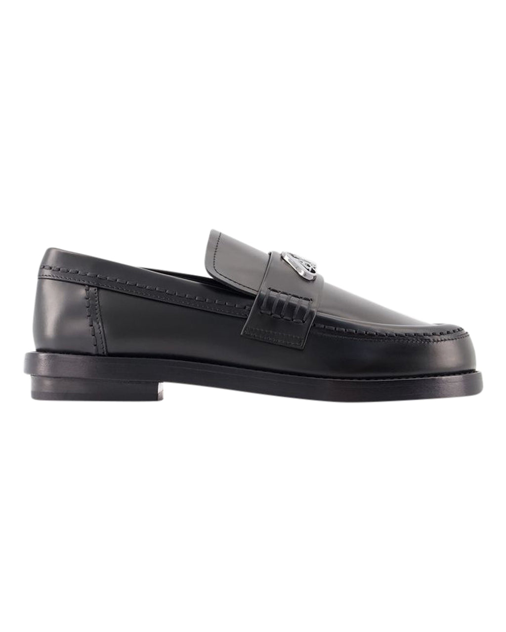 Seal Loafers - Alexander McQueen - Leather - Black/Argenté