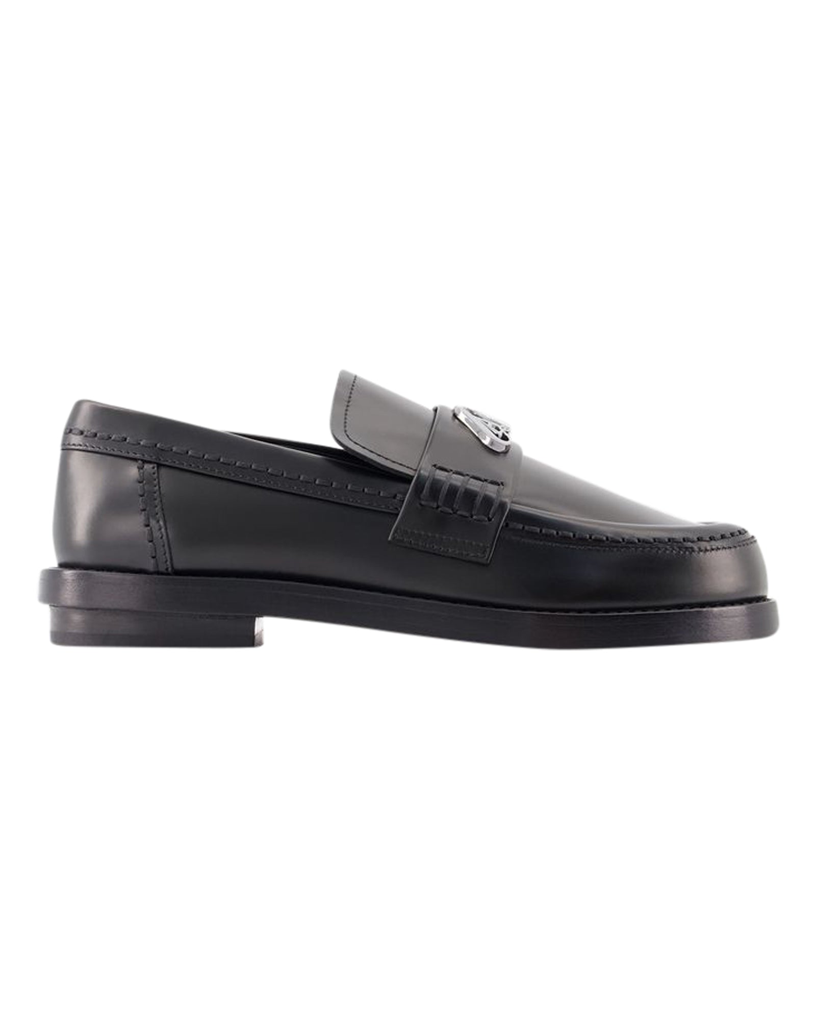 Seal Loafers - Alexander McQueen - Leather - Black/Argenté