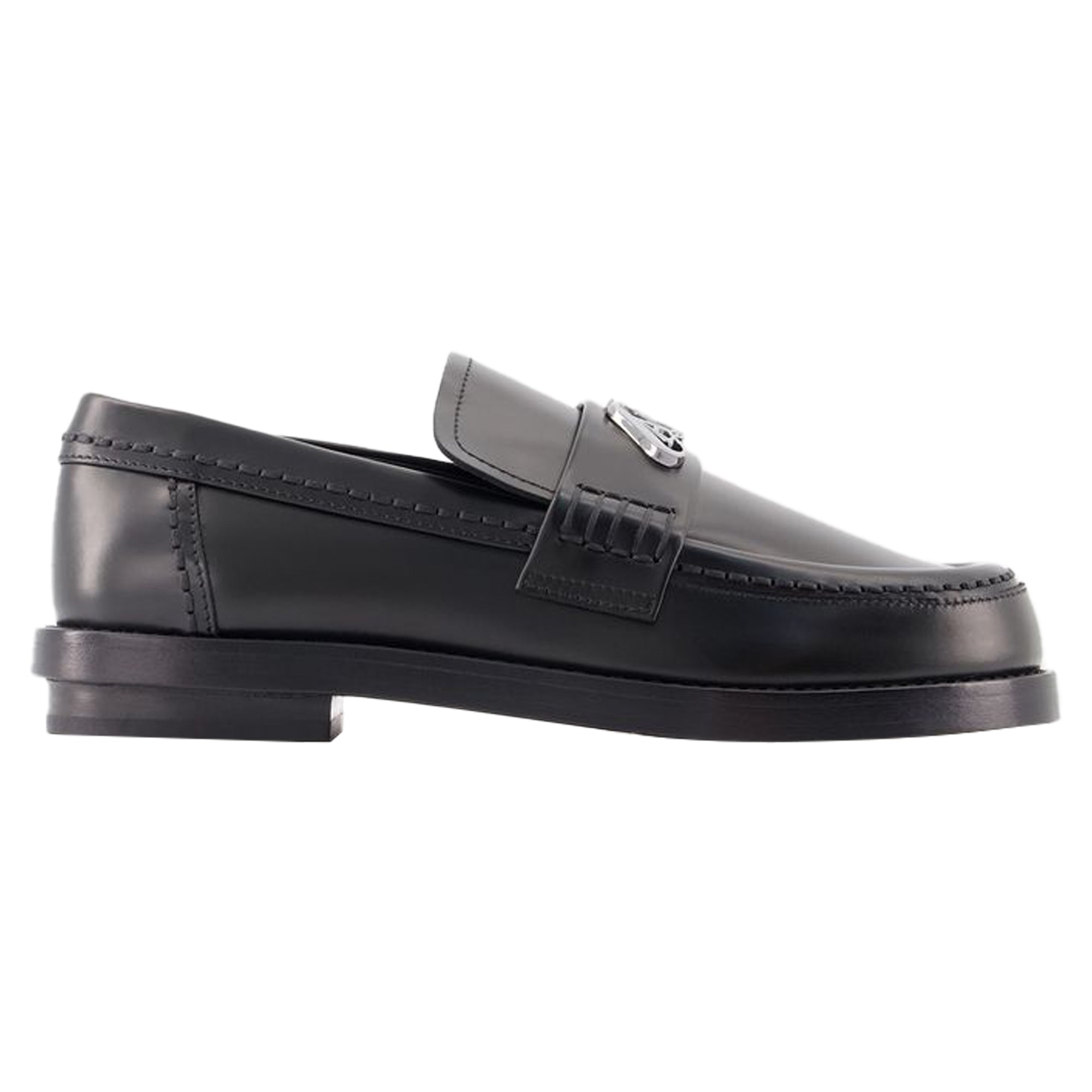 Seal Loafers - Alexander McQueen - Leather - Black/Argenté