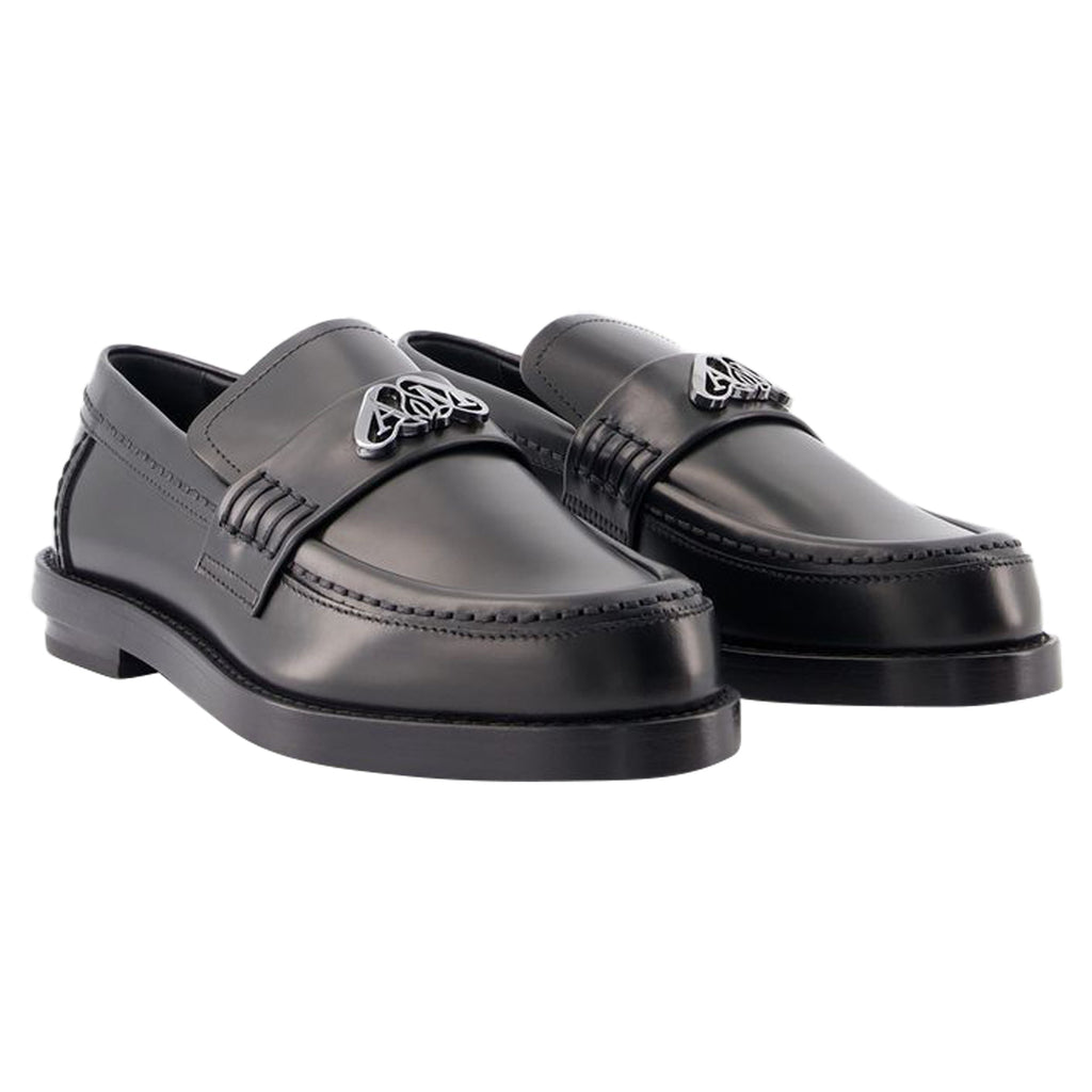 Seal Loafers - Alexander McQueen - Leather - Black/Argenté