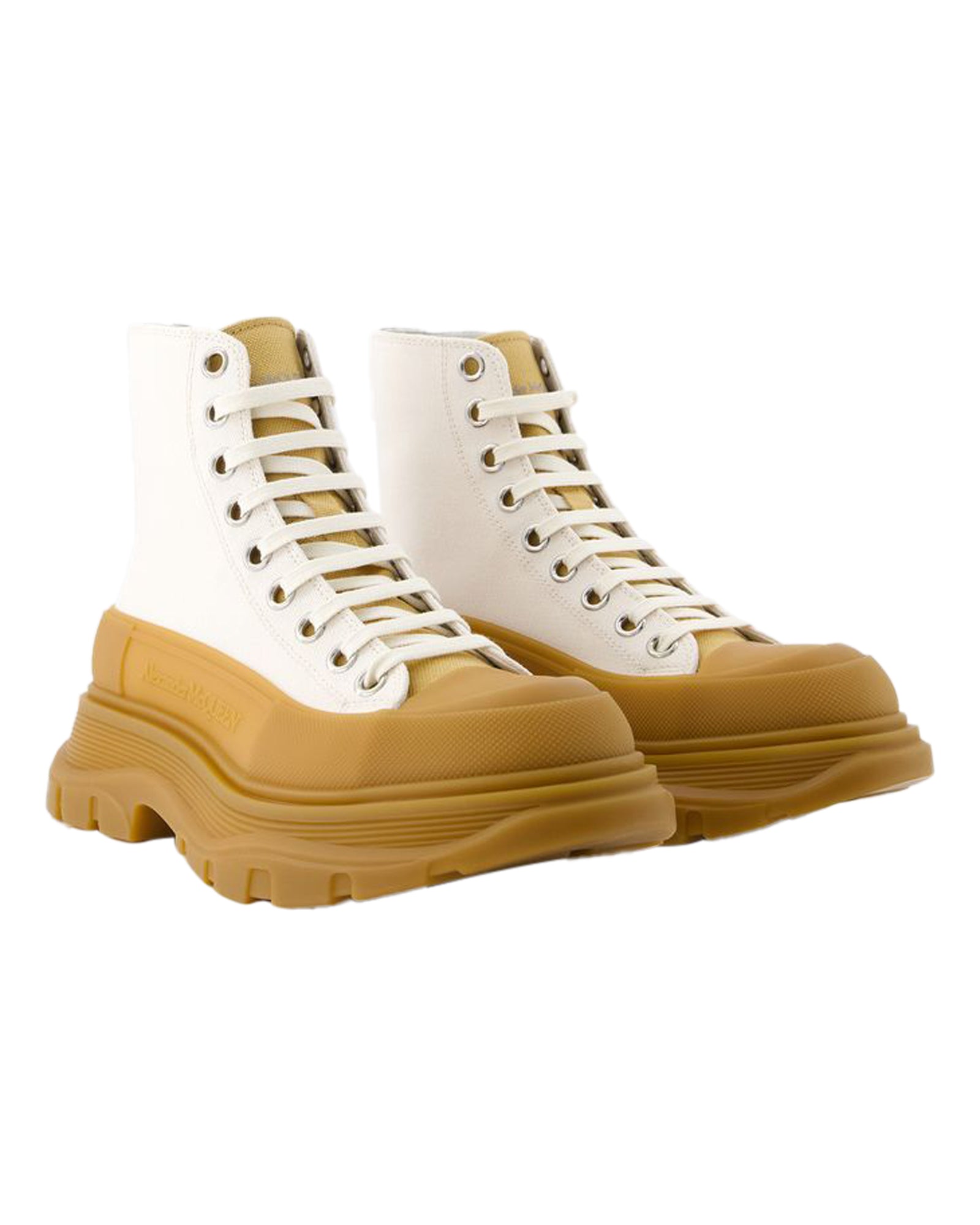 Tread Ankle Boots - Alexander McQueen - Calfskin - Beige