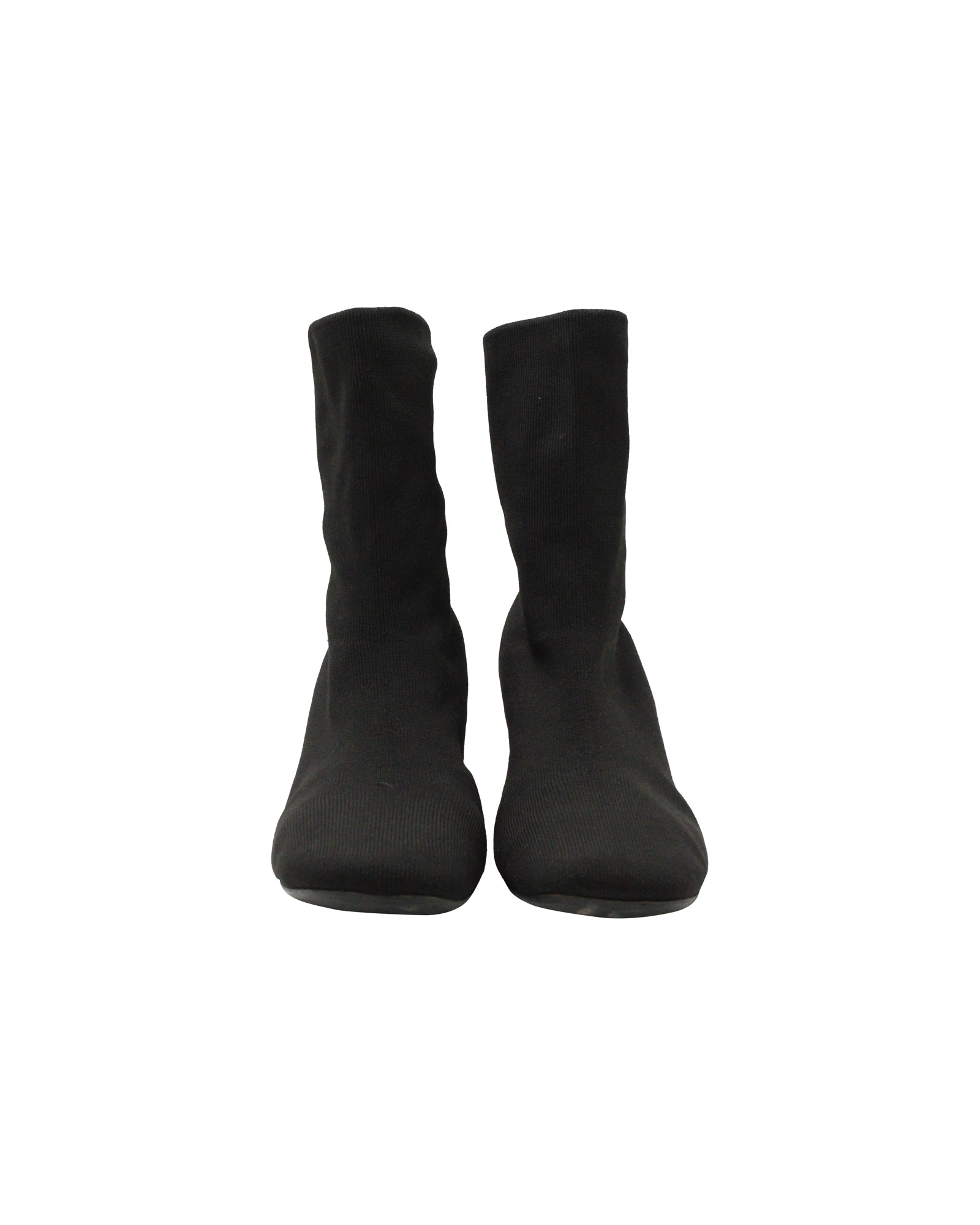 Women's Celine Soft Ballerina Sock Ankle Boots in Black Knit Viscose