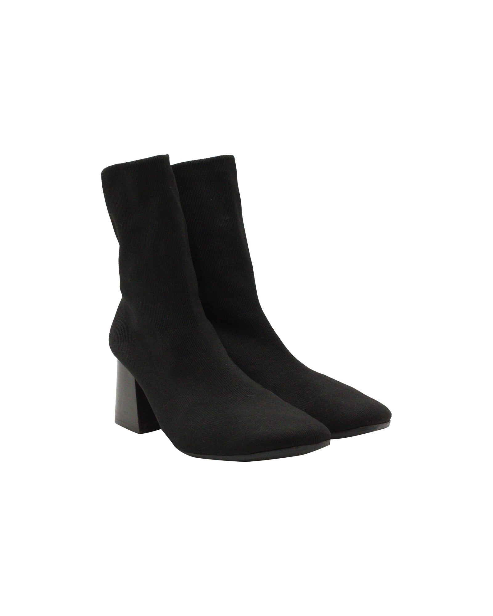 Women's Celine Soft Ballerina Sock Ankle Boots in Black Knit Viscose