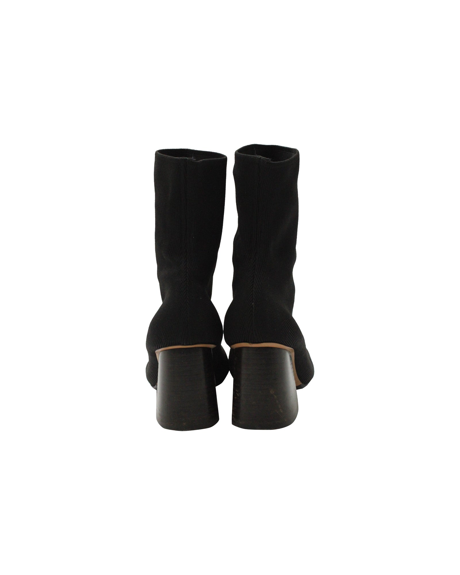 Women's Celine Soft Ballerina Sock Ankle Boots in Black Knit Viscose