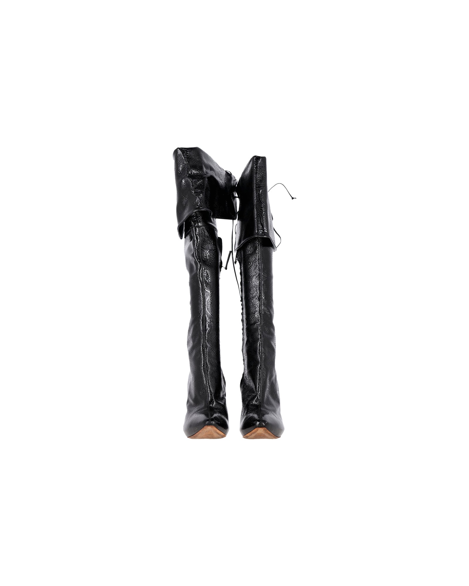 Alexander McQueen Over-The-Knee Boots in Black Leather